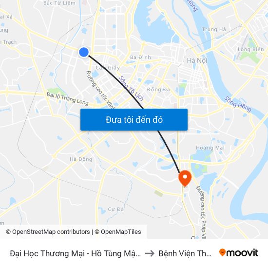 Đại Học Thương Mại - Hồ Tùng Mậu (Cột Sau) to Bệnh Viện Thanh Trì map