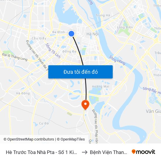 Hè Trước Tòa Nhà Pta - Số 1 Kim Mã to Bệnh Viện Thanh Trì map