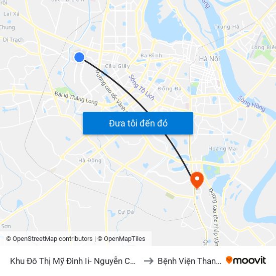 Khu Đô Thị Mỹ Đình Ii- Nguyễn Cơ Thạch to Bệnh Viện Thanh Trì map