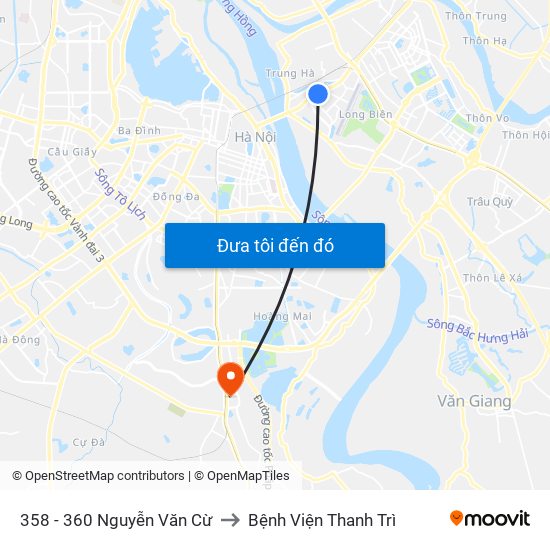 358 - 360 Nguyễn Văn Cừ to Bệnh Viện Thanh Trì map