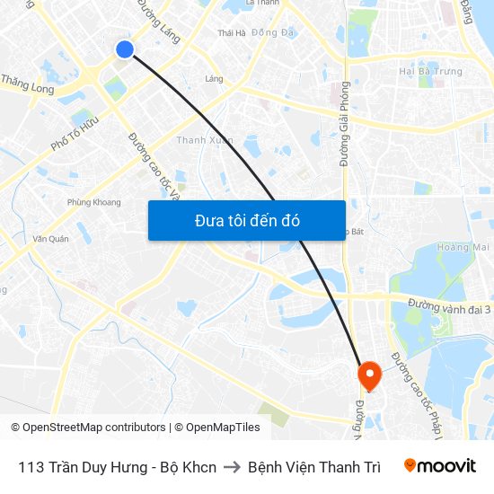 113 Trần Duy Hưng - Bộ Khcn to Bệnh Viện Thanh Trì map