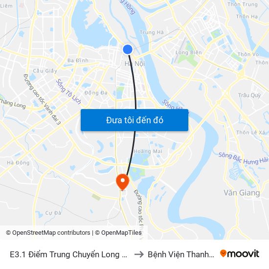 E3.1 Điểm Trung Chuyển Long Biên to Bệnh Viện Thanh Trì map