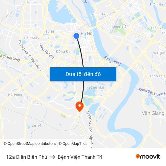 12a Điện Biên Phủ to Bệnh Viện Thanh Trì map