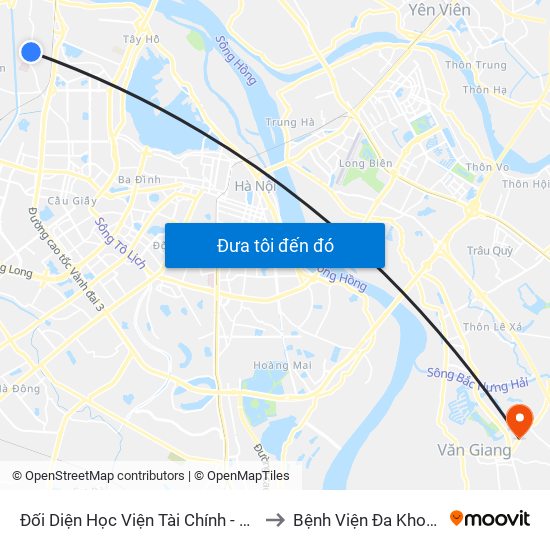 Đối Diện Học Viện Tài Chính - Đường Đức Thắng to Bệnh Viện Đa Khoa Văn Giang map