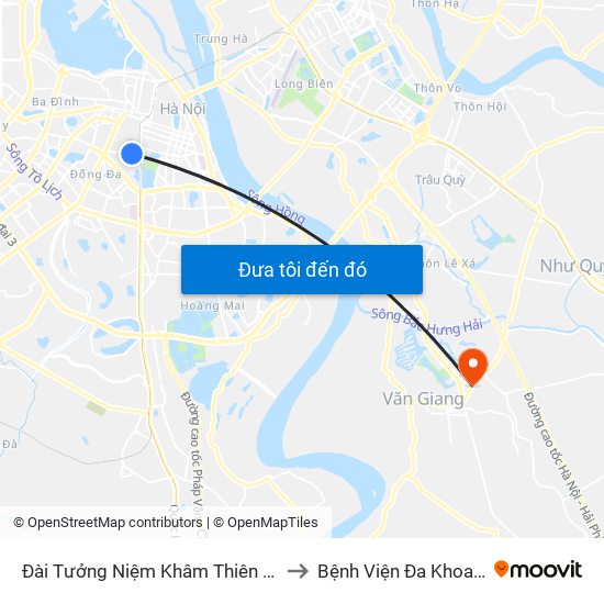 Đài Tưởng Niệm Khâm Thiên - 45 Khâm Thiên to Bệnh Viện Đa Khoa Văn Giang map