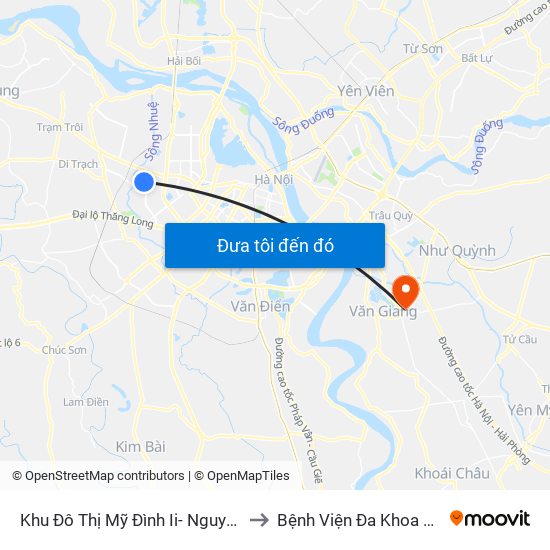 Khu Đô Thị Mỹ Đình Ii- Nguyễn Cơ Thạch to Bệnh Viện Đa Khoa Văn Giang map