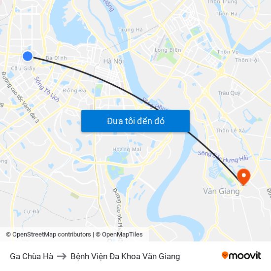 Ga Chùa Hà to Bệnh Viện Đa Khoa Văn Giang map