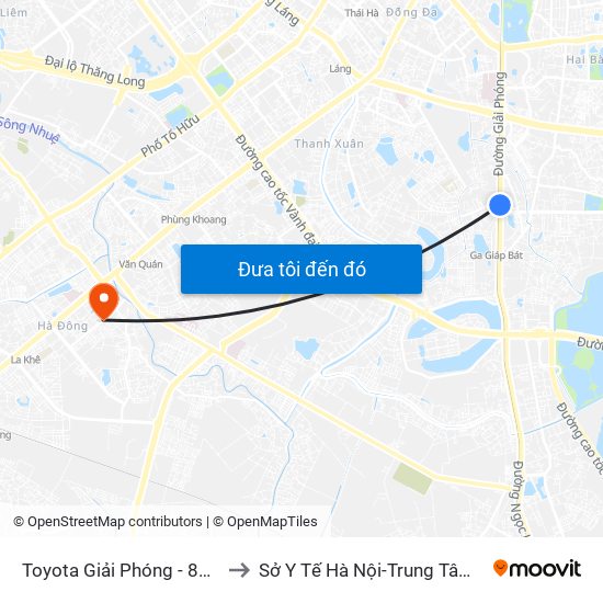 Toyota Giải Phóng - 807 Giải Phóng to Sở Y Tế Hà Nội-Trung Tâm Y Tế Hà Đông map