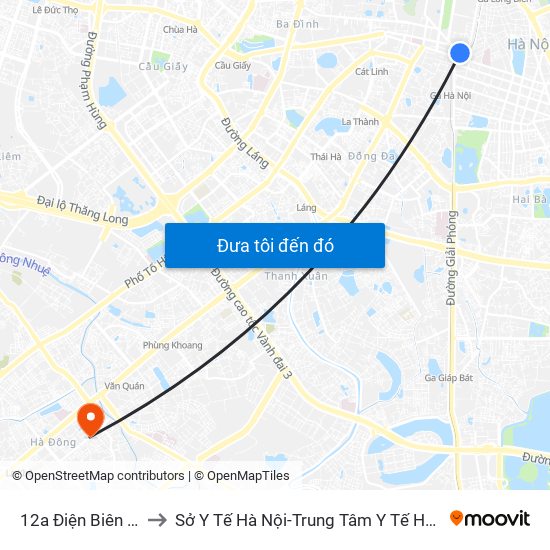 12a Điện Biên Phủ to Sở Y Tế Hà Nội-Trung Tâm Y Tế Hà Đông map