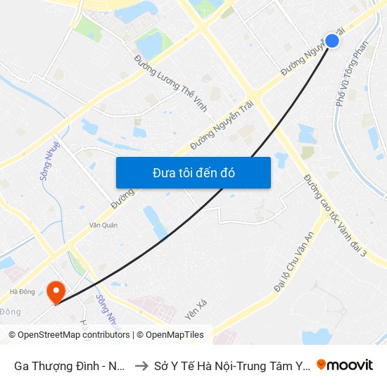 Ga Thượng Đình - Nguyễn Trãi to Sở Y Tế Hà Nội-Trung Tâm Y Tế Hà Đông map