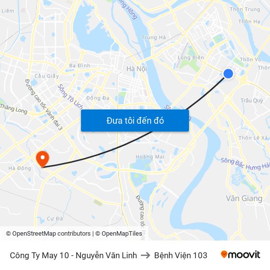 Công Ty May 10 - Nguyễn Văn Linh to Bệnh Viện 103 map