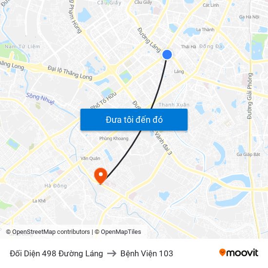 Đối Diện 498 Đường Láng to Bệnh Viện 103 map