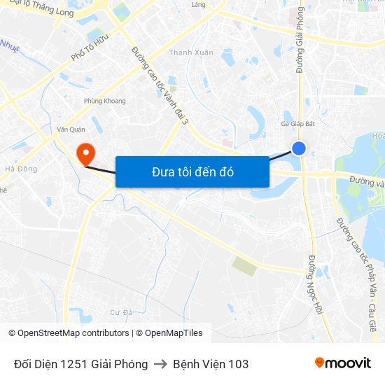 Đối Diện 1251 Giải Phóng to Bệnh Viện 103 map