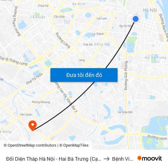 Đối Diện Tháp Hà Nội - Hai Bà Trưng (Cạnh 56 Hai Bà Trưng) to Bệnh Viện 103 map