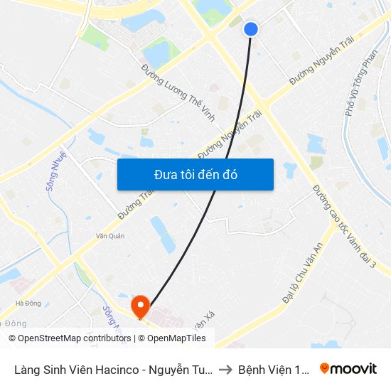 Làng Sinh Viên Hacinco - Nguyễn Tuân to Bệnh Viện 103 map