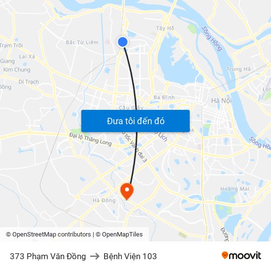 373 Phạm Văn Đồng to Bệnh Viện 103 map