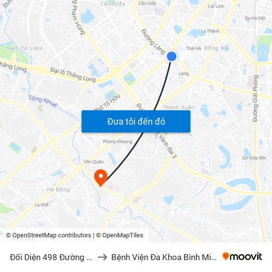 Đối Diện 498 Đường Láng to Bệnh Viện Đa Khoa Bình Minh 36 map