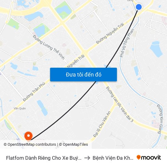 Flatfom Dành Riêng Cho Xe Buýt Trước Nhà 45 Đường Láng to Bệnh Viện Đa Khoa Bình Minh 36 map