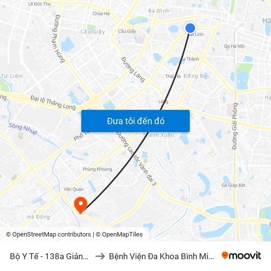 Bộ Y Tế - 138a Giảng Võ to Bệnh Viện Đa Khoa Bình Minh 36 map