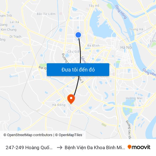 247-249 Hoàng Quốc Việt to Bệnh Viện Đa Khoa Bình Minh 36 map