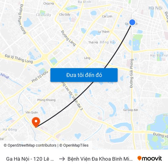 Ga Hà Nội - 120 Lê Duẩn to Bệnh Viện Đa Khoa Bình Minh 36 map