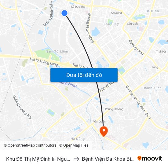 Khu Đô Thị Mỹ Đình Ii- Nguyễn Cơ Thạch to Bệnh Viện Đa Khoa Bình Minh 36 map