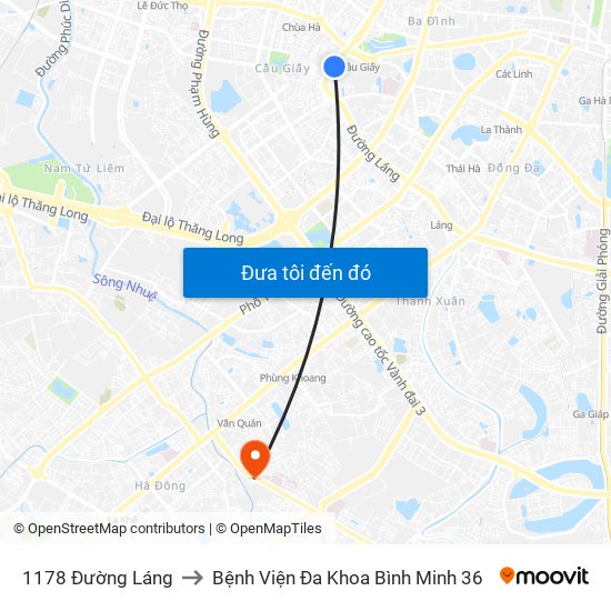 1178 Đường Láng to Bệnh Viện Đa Khoa Bình Minh 36 map