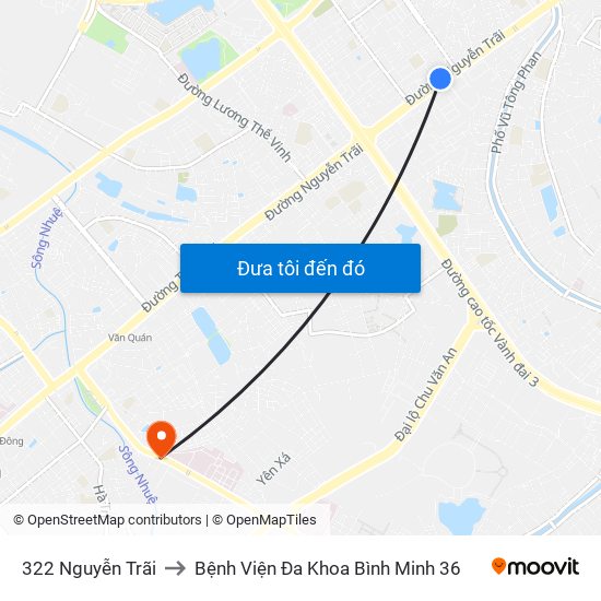 322 Nguyễn Trãi to Bệnh Viện Đa Khoa Bình Minh 36 map