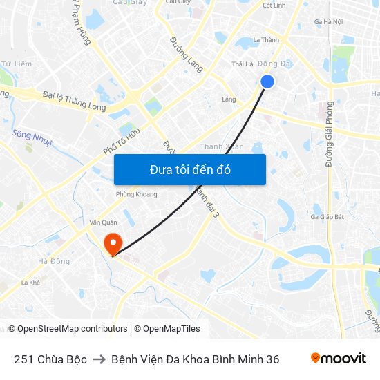 251 Chùa Bộc to Bệnh Viện Đa Khoa Bình Minh 36 map