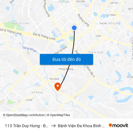 113 Trần Duy Hưng - Bộ Khcn to Bệnh Viện Đa Khoa Bình Minh 36 map