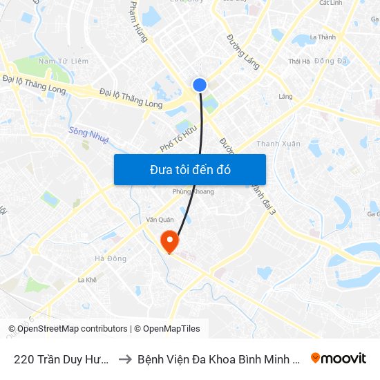 220 Trần Duy Hưng to Bệnh Viện Đa Khoa Bình Minh 36 map