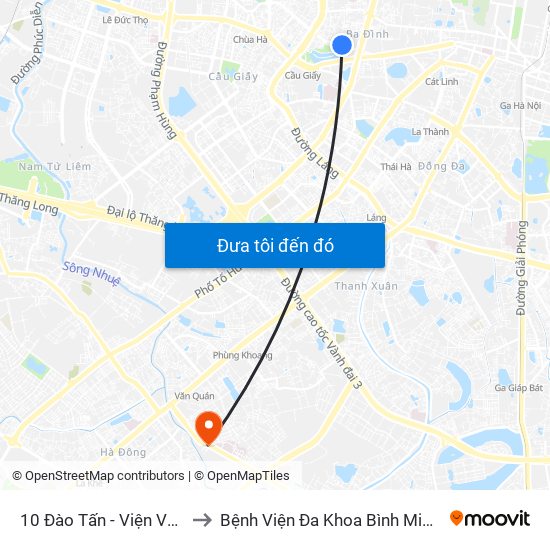 10 Đào Tấn - Viện Vật Lý to Bệnh Viện Đa Khoa Bình Minh 36 map