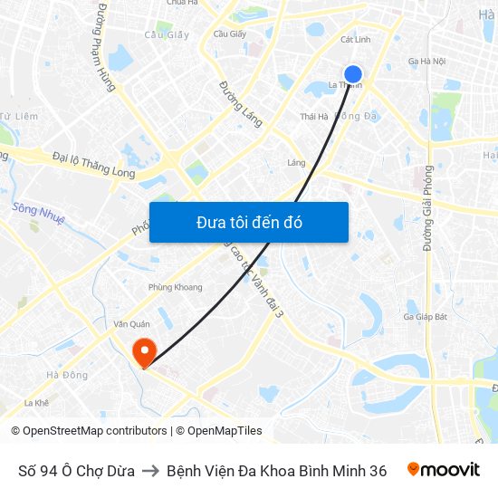 Số 94 Ô Chợ Dừa to Bệnh Viện Đa Khoa Bình Minh 36 map