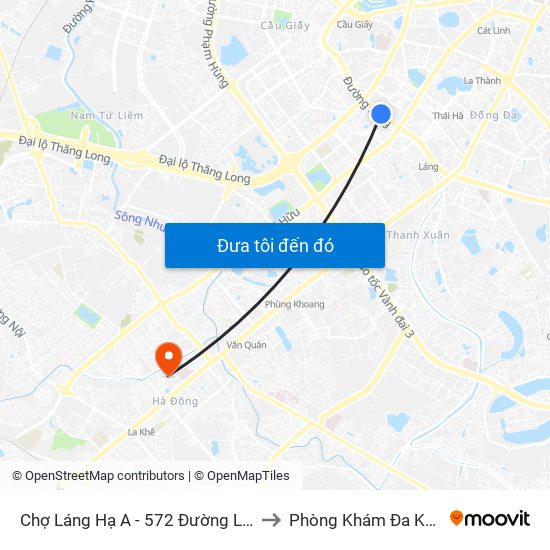 Chợ Láng Hạ A - 572 Đường Láng to Phòng Khám Đa Khoa map