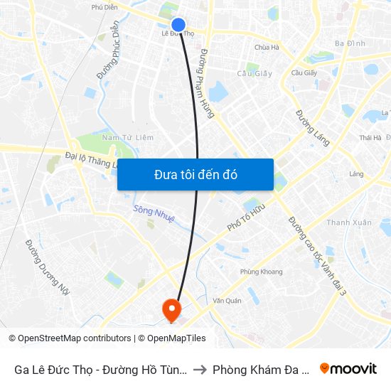 Ga Lê Đức Thọ - Đường Hồ Tùng Mậu to Phòng Khám Đa Khoa map