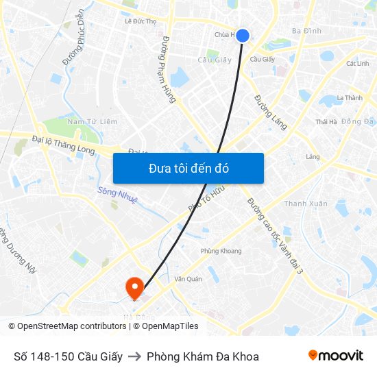 Số 148-150 Cầu Giấy to Phòng Khám Đa Khoa map