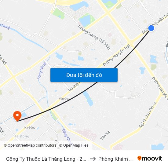 Công Ty Thuốc Lá Thăng Long - 235 Nguyễn Trãi to Phòng Khám Đa Khoa map