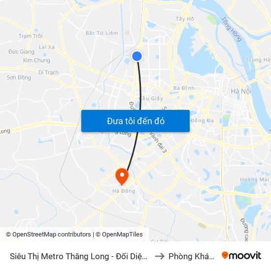 Siêu Thị Metro Thăng Long - Đối Diện Ngõ 599 Phạm Văn Đồng to Phòng Khám Đa Khoa map