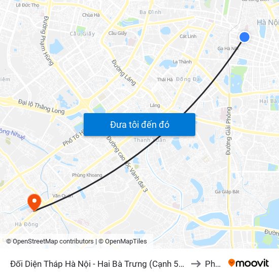 Đối Diện Tháp Hà Nội - Hai Bà Trưng (Cạnh 56 Hai Bà Trưng) to Phòng map