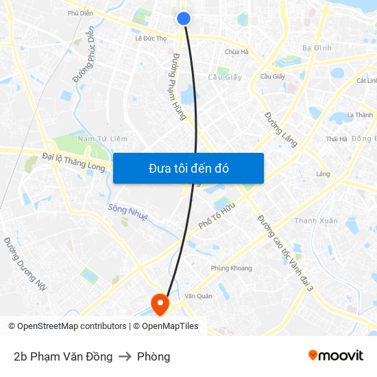 2b Phạm Văn Đồng to Phòng map