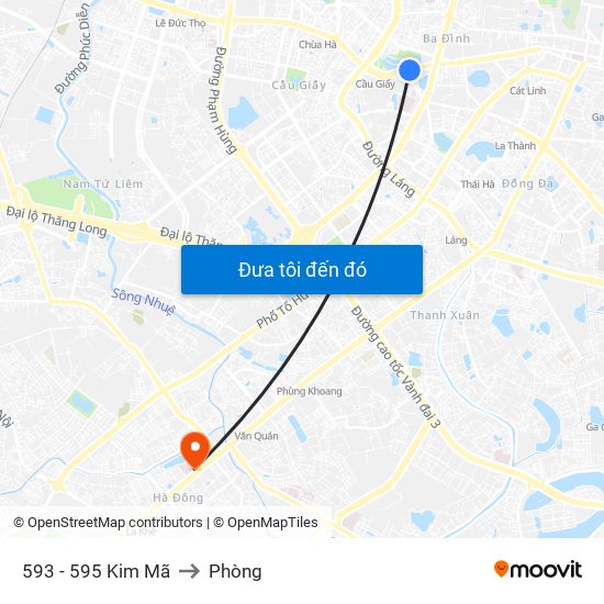 593 - 595 Kim Mã to Phòng map