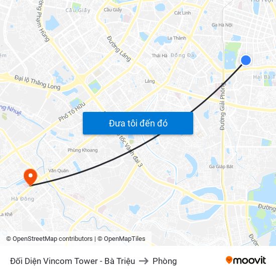 Đối Diện Vincom Tower - Bà Triệu to Phòng map