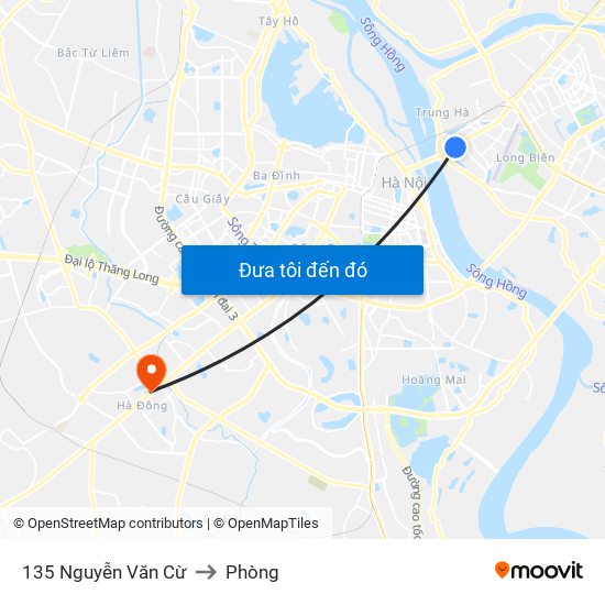 135 Nguyễn Văn Cừ to Phòng map