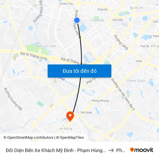 Đối Diện Bến Xe Khách Mỹ Đình - Phạm Hùng (Cột Trước) to Phòng map