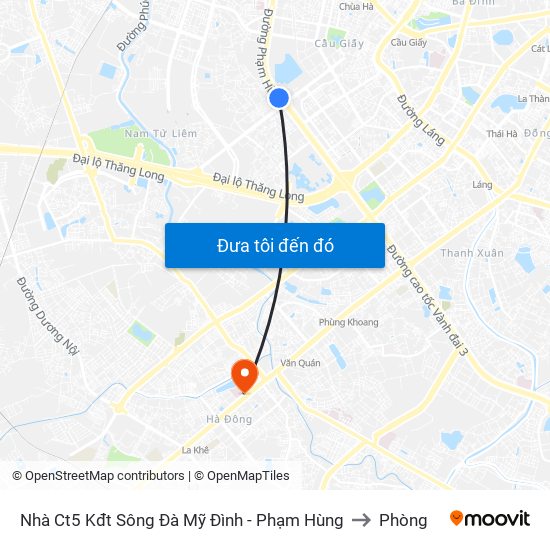 Nhà Ct5 Kđt Sông Đà Mỹ Đình - Phạm Hùng to Phòng map