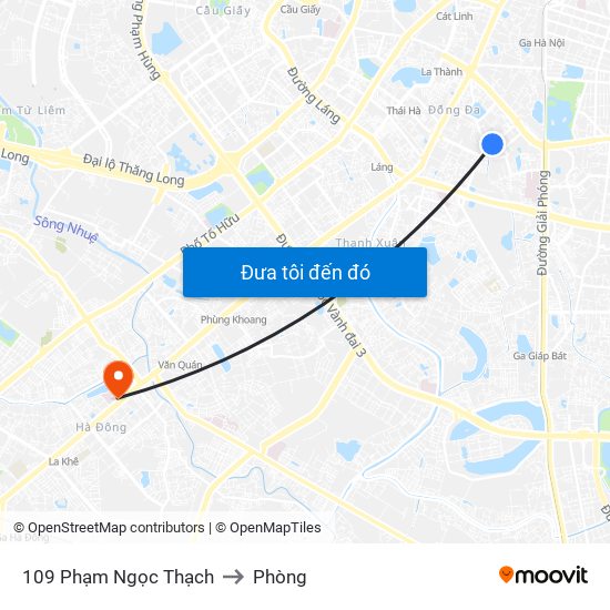 109 Phạm Ngọc Thạch to Phòng map