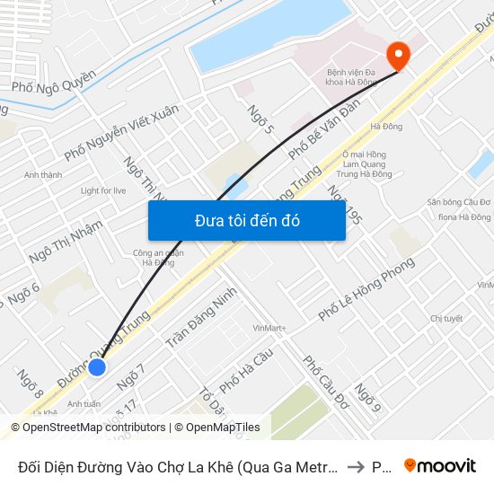 Đối Diện Đường Vào Chợ La Khê (Qua Ga Metro La Khê) - 405 Quang Trung (Hà Đông) to Phòng map