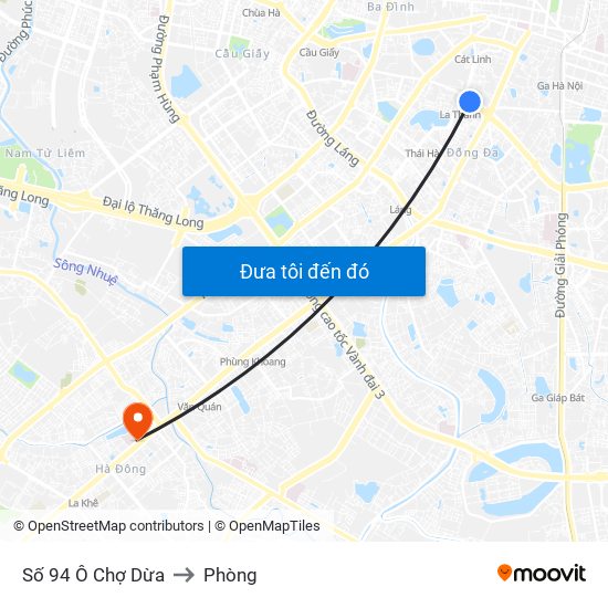Số 94 Ô Chợ Dừa to Phòng map