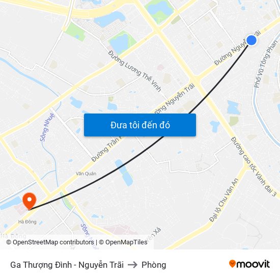 Ga Thượng Đình - Nguyễn Trãi to Phòng map