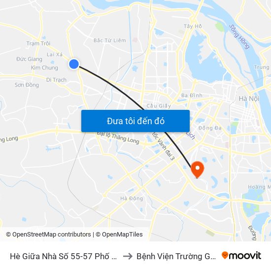 Hè Giữa Nhà Số 55-57 Phố Nhổn to Bệnh Viện Trường Giang map